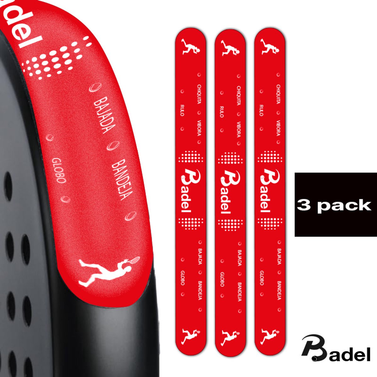 Badel® Padel Protector Sticker – 3 Stuks – Lichtgewicht Frame Bescherming – Geen Invloed op Balans