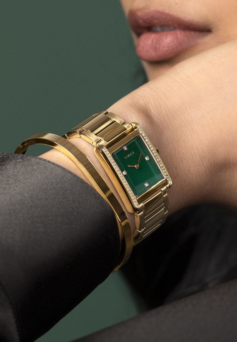 Timex Hailey Quartz Analoog Horloge Goudkleurig Kast: 100% Laag Lood Messing | Armband 100% Roestvrij Staal 36 mm TW2W87500AJ