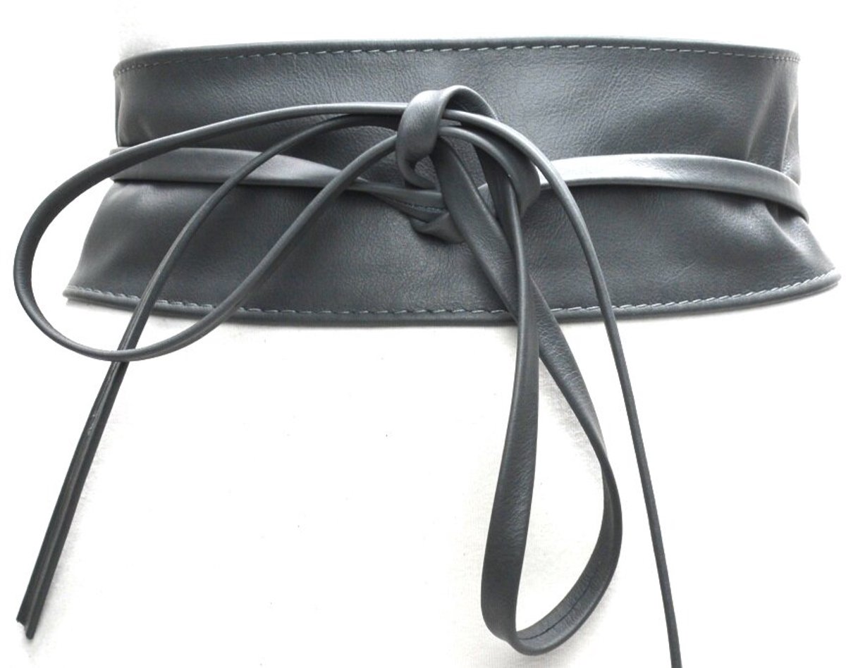 Lederen knoopriem - 8 cm breed - Leren wikkelriem / Tailleriem - 100% soepel leer.