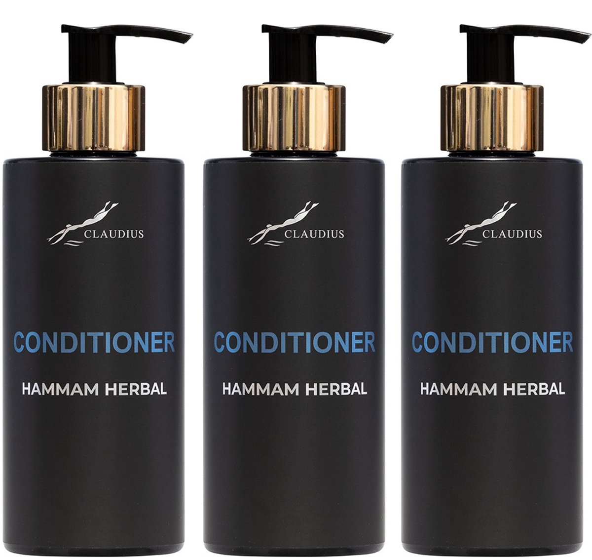 Hairconditioner Hammam Herbal 300 ml - gouden pomp - 3 stuks