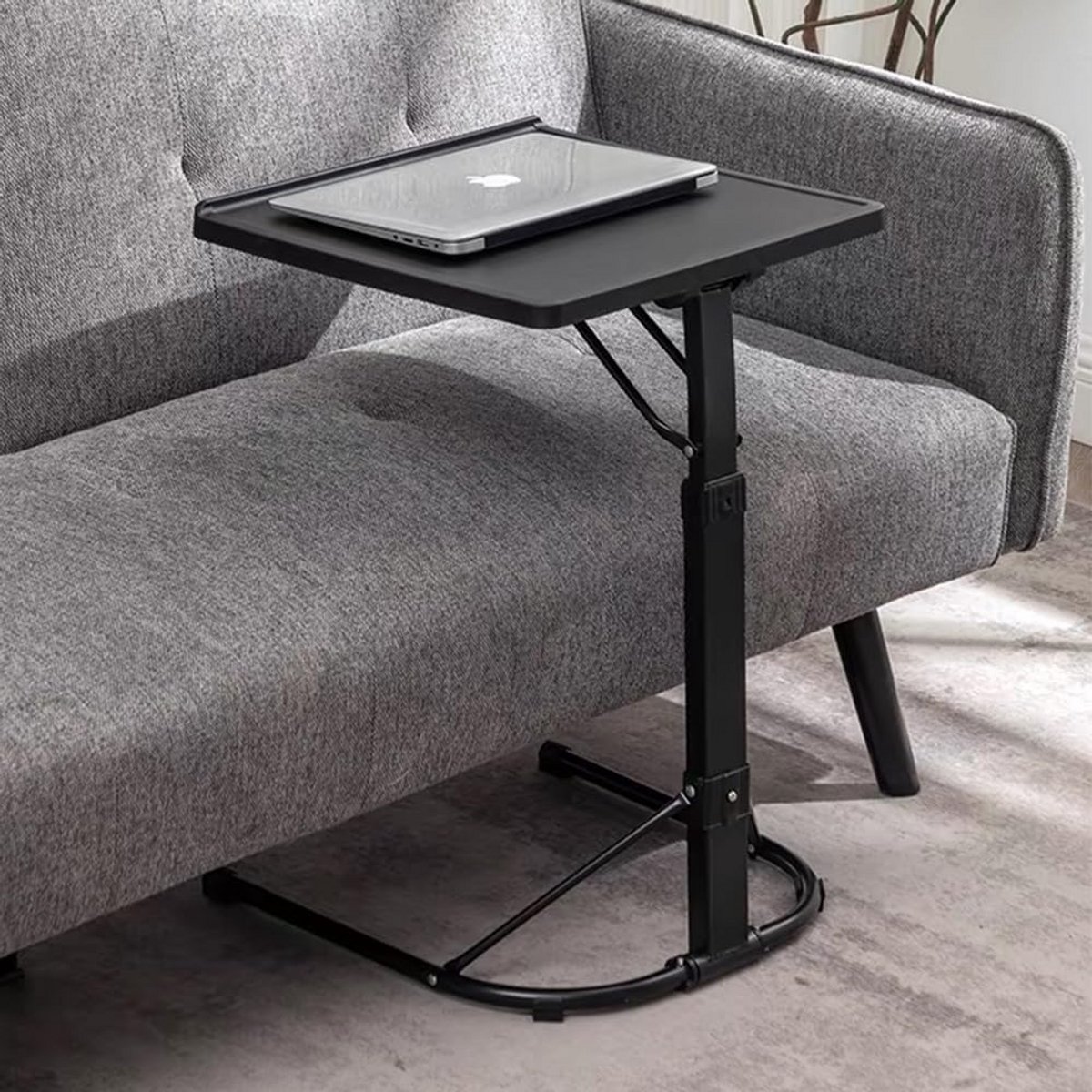In hoogte verstelbare Computertafel met Wieltjes - Draagbare Laptoptafel voor Bureauwerk