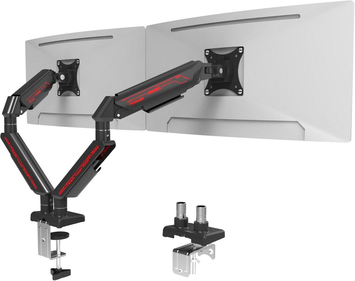 Monitorstandaard Voor Twee Schermen - Verstelbaar en Ergonomisch Desktop Verhoger