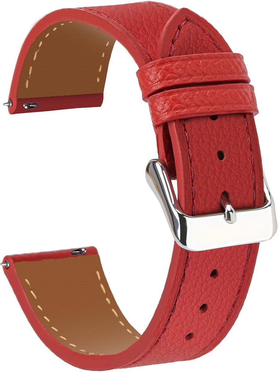 Echt Leren Horlogeband 12mm t-m 22mm met Snelsluiting - Geschikt voor Dames en Heren