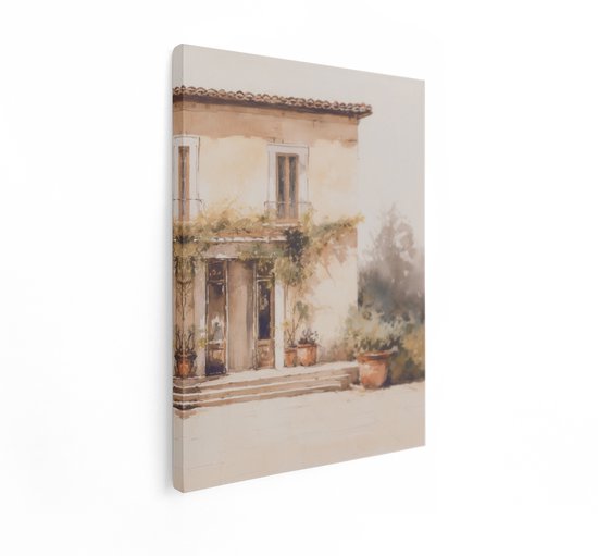 Artaza Canvas Schilderij Toscane Landschap - 30x40 cm - Wanddecoratie Landelijk - Muurdecoratie Terracotta - Schilderijen Op Canvas