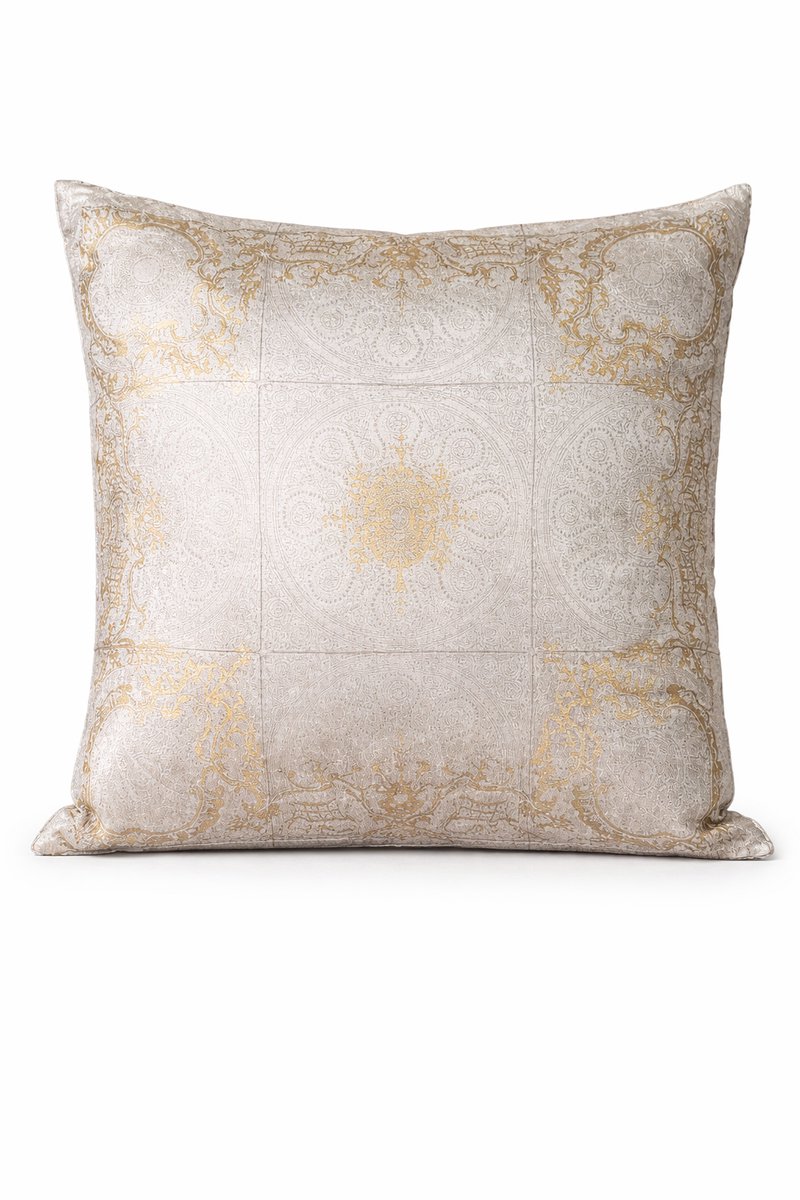 Goround interior - Sierkussen - 45x45 - Fluweel - Goud - Greige - Zand