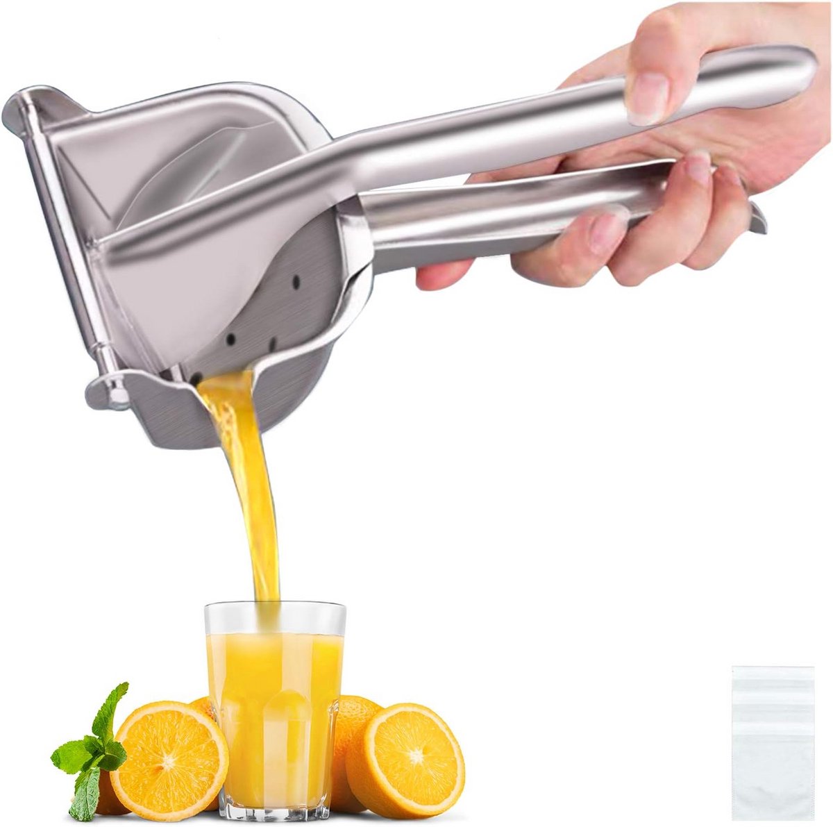Citroenpers van roestvrij staal, citruspers, handmatige pers, zware handmatige citruspers