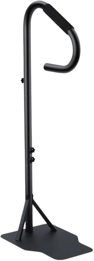 DoneMore® – hot tub leuning – spa handrail – in hoogte verstelbaar – 360 graden draaibaar – met LED-licht – metaal – zwart – 89 tot 145 cm – max 272 kg