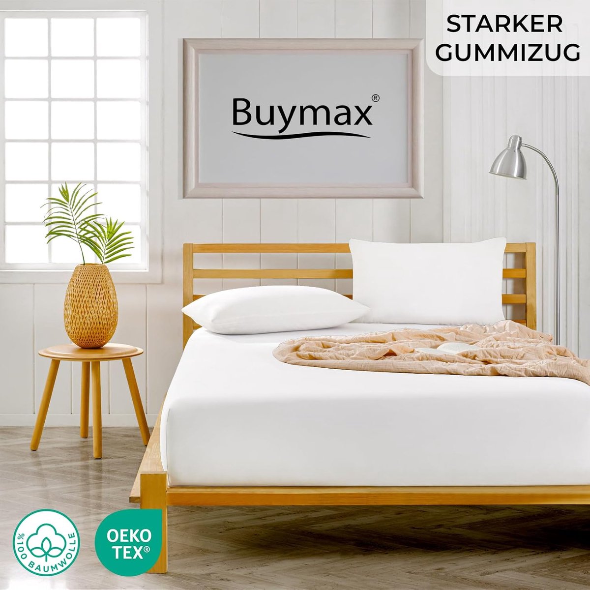 Hoeslaken 140x200 cm Jersey Katoen Antraciet – Elastisch Hoeslaken voor Matras tot 25 cm – Ademend & Kreukvrij – Oeko-Tex – Pauwhome