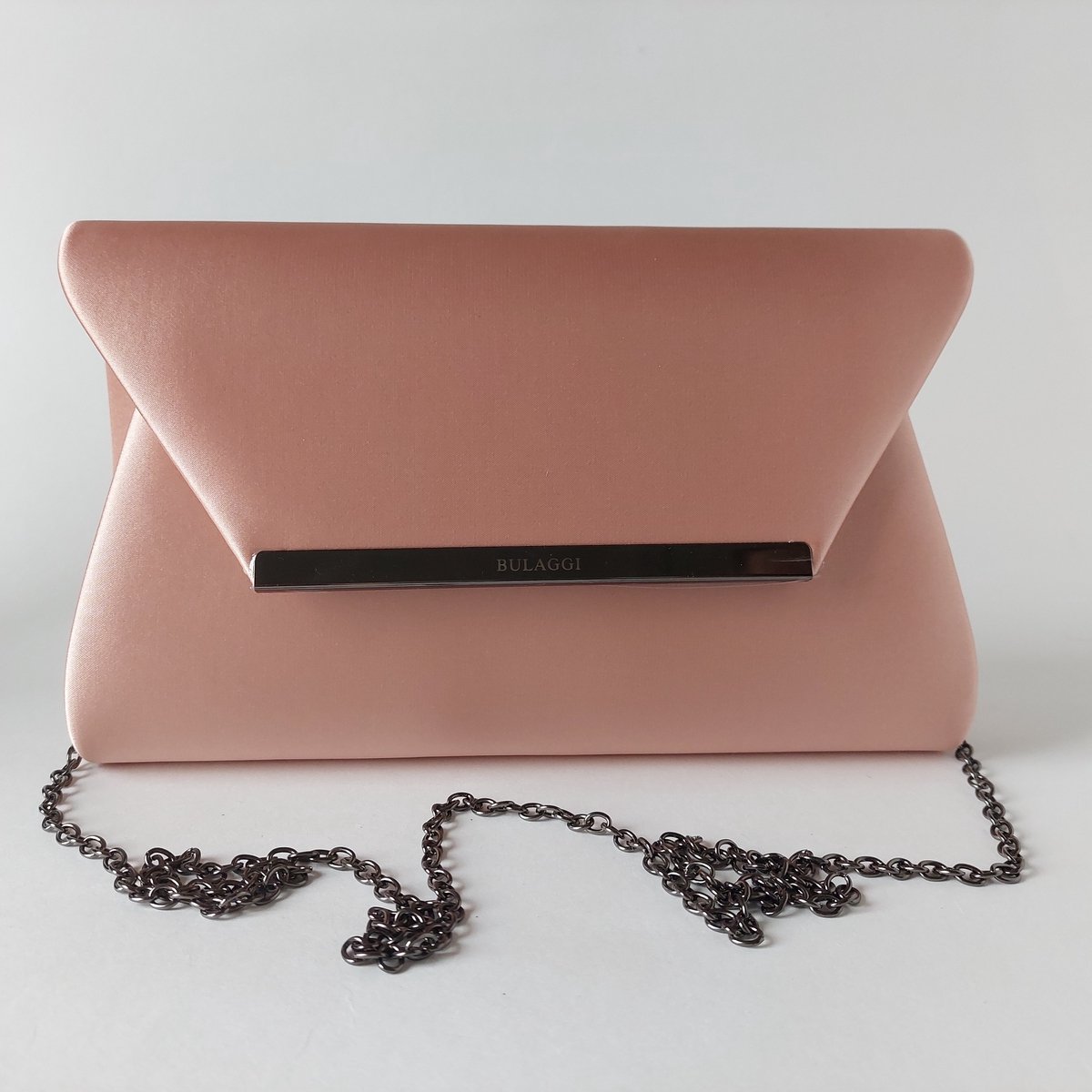 Clutch Roze - Satijn – Ruime Luxe Avondtas - Pastel Roze - Elegant & Chique - 2 kettinkjes - hand - schouder