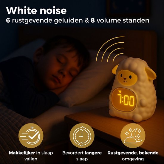 Nextora - Slaaptrainer - Kinderwekker - Slaaptrainer Kinderen - Slaaptrainer Schaap - Slaaptrainer Kind - Wit van Nextora — afbeelding 5