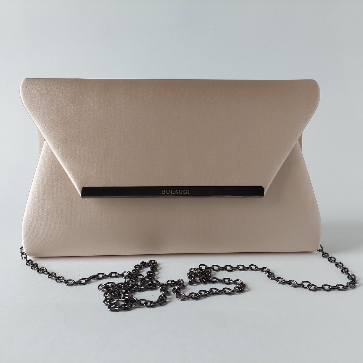 Ruime Clutch - Grote Enveloptas - Biscuit Beige Satijn - Luxe Avondtas