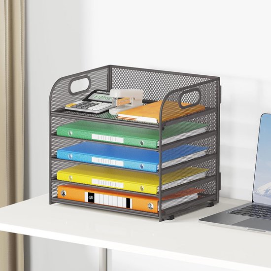 File Rek Voor Lessenaar 5 Laags Lessenaar Organizer - Briefsorteerder en Documentenbak voor A4 ...