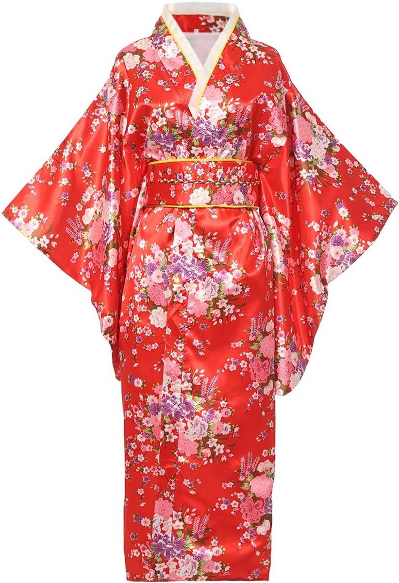 Traditionele Japanse Kimono Stijl Badjas voor Dames met Obi Riem