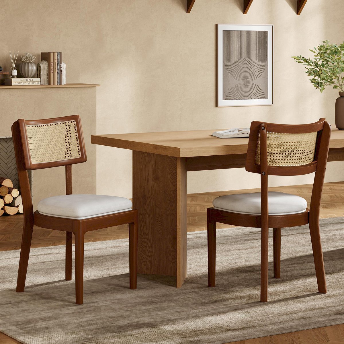 HAUSS SPOLE Fauteuil – Minimalistische Loungestoel Met Houten Armleuningen & Rugkussen – 7