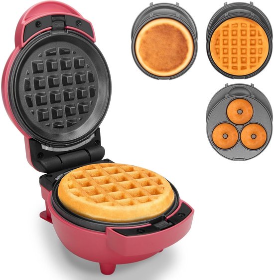 Commerciële Wafelijzer Wafelmachine 1750W Antiaanbak RVS Belgisch Wafelijzer met Temperatuur- en Tijdsregeling, voor Restaurant Bakkerij Snackbar 4 Ronde Wafels | NL