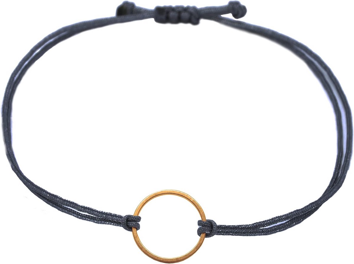 Dames Armband Roze Goud Cirkel - Handgemaakt Macramé Freundschaftsband Verstelbaar