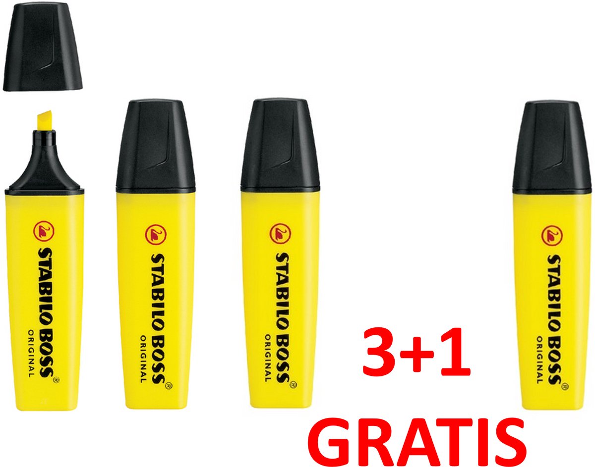 Stabilo Boss Markeerstift Original - 3+1 voordeelset