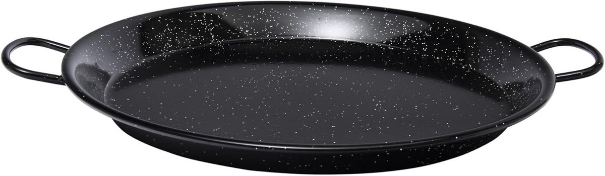 Klassieke Paella Pan - 10 cm - Geëmailleerd Roestvrij Staal - Zwart