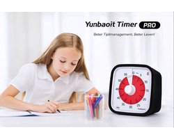 Visuele timer van 60 minuten met stille countdown-timer - Aftelklok voor kinderen - Volwassenen - Hulp bij Focus - Timemanagement tool - Efficiƫntie - ADHD - Huiswerk - Thuiswerken - Studeren - Koken - Kookwekker - Werk - Bureau - Slechtzienden