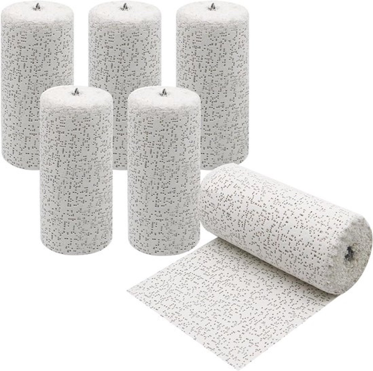 Gipsdoek voor modellering en kunstprojecten - 6 rollen wit gaasverband 15 cm x 2,7 m