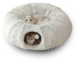 Kattentunnel - Rond met matras - Extra groot - Geschikt voor binnengebruik - Kattenbed - Kattentunnel - 85x85x26cm