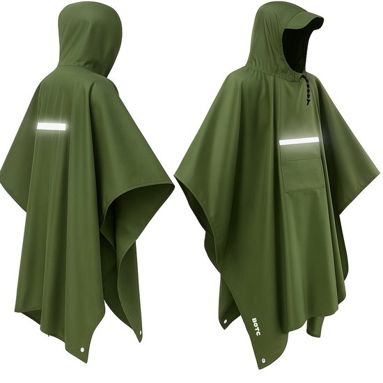 BOTC fietsponcho – reflecterend – waterdicht – groen