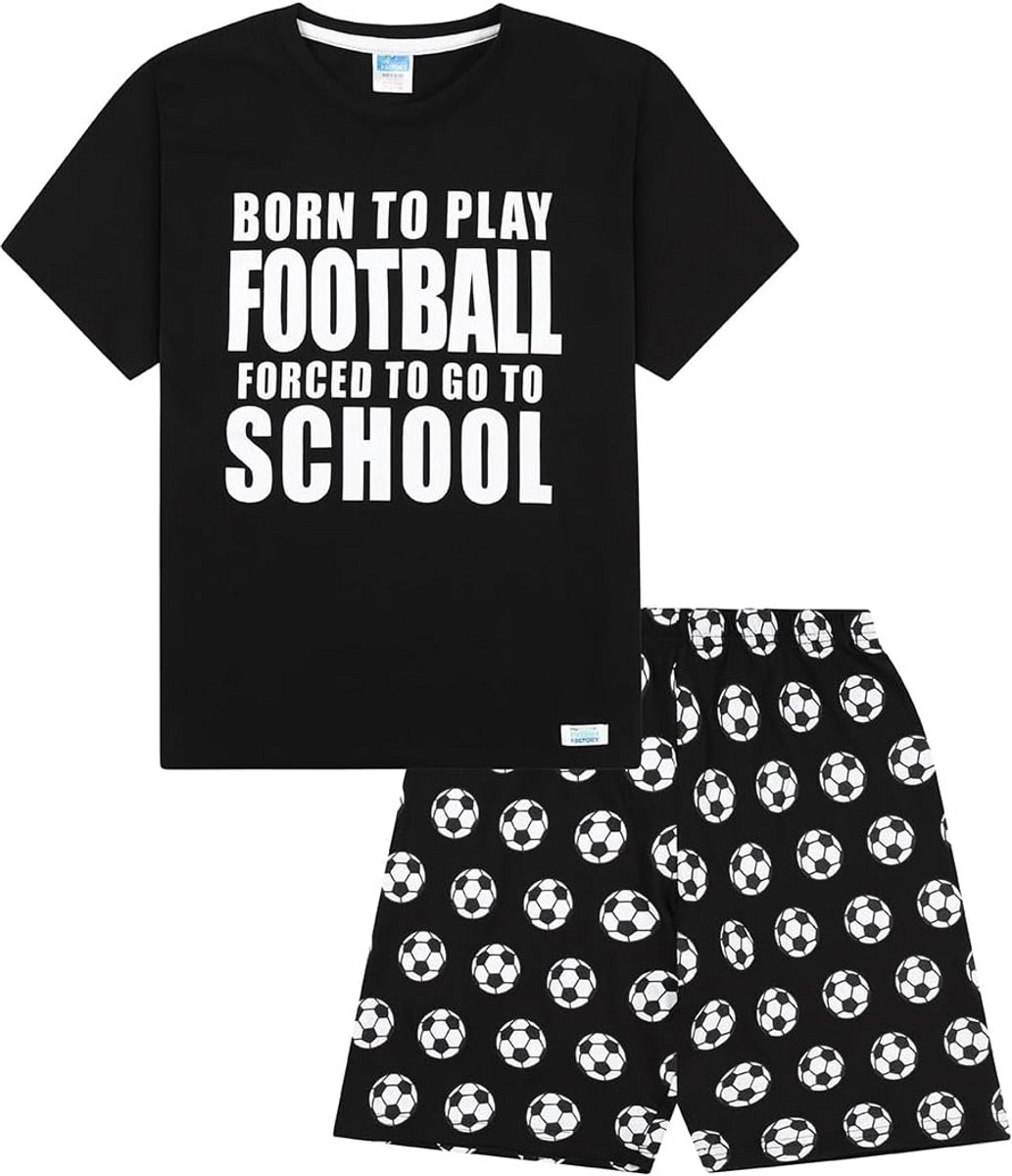 Korte Katoenen Pyjama Jongens - Voetbal Print Korte Mouw Set