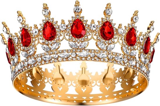 Kroon - tiara - kroontje - kroontje prinses - bruids tiara - Gouden kroon - Kristallen prinses tiara's - Strass - Koningin haarband - Bruid Haaraccessoires - Elegant en Duurzaam - Geschikt voor Verschillende Gelegenheden