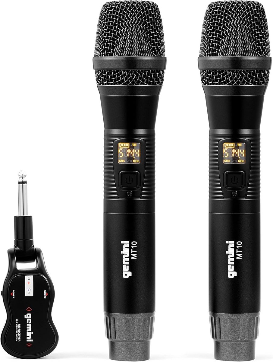 Draadloze UHF Microfoonset Oplaadbaar voor Live Optredens en Karaoke - 2 Stuks
