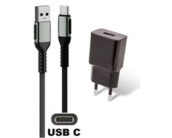 OneOne 2A oplader + 0,25m sterke USB C kabel. Universele lader adapter past op Samsung Galaxy S8, S9, A07, A17, F36, M36, F56, Tab Active 5 Pro, Tab S9, S9 FE, Tab S10 Lite, S10+, S10 FE+, S10 Ultra