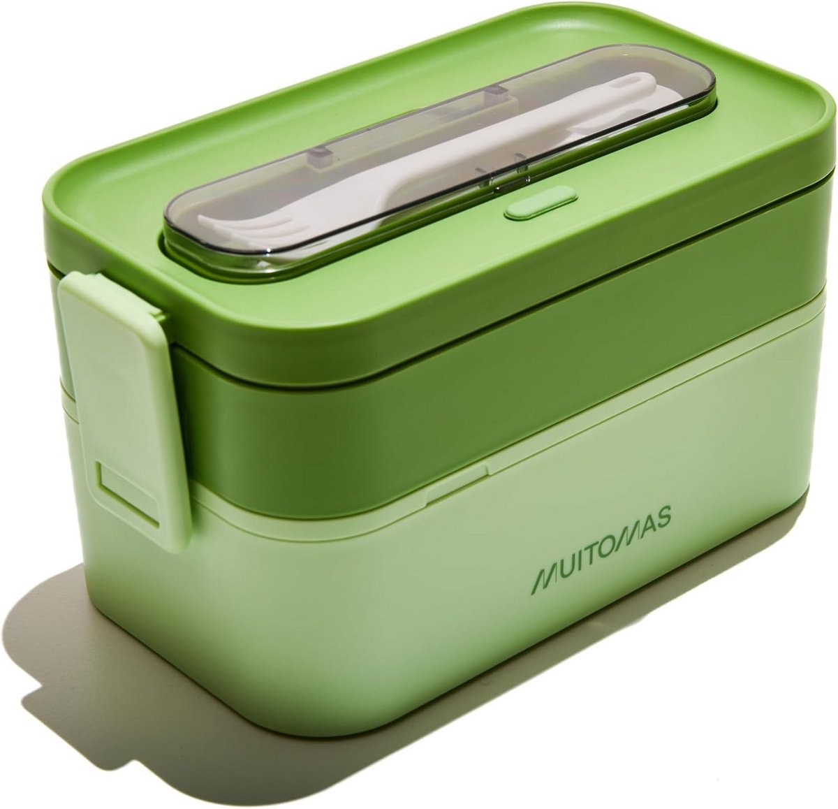 Grote Lekvrije Lunchbox 1700 ml met Bestek - Magnetron, Vaatwasser & Vriezer Veilig
