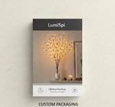 LumiSpi Sfeerverlichting Kerst - Zwarte berken tak licht - LED verlichting - Kerst tak lamp - Buitenverlichting twijgen - Feestelijke decoratie lamp - Bruiloft decor verlichting - LED berken tak - Buiten en binnen verlichting