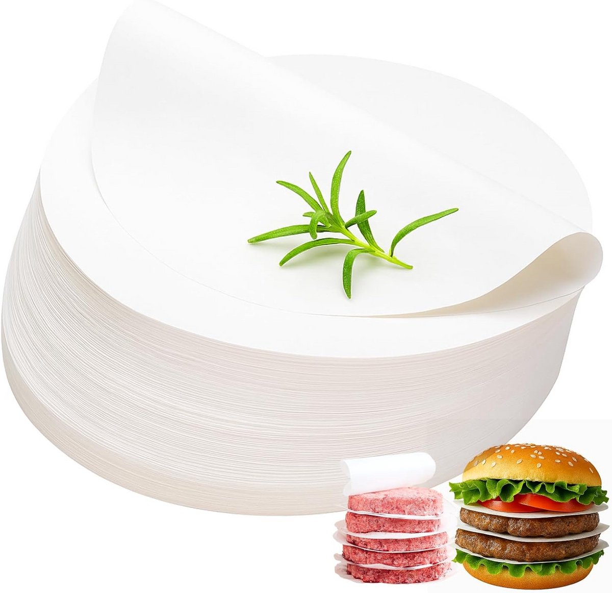 Rond Hamburgerpapier Scheidingspapier Antiaanbak - 2000 Stuks (11cm & 15cm)