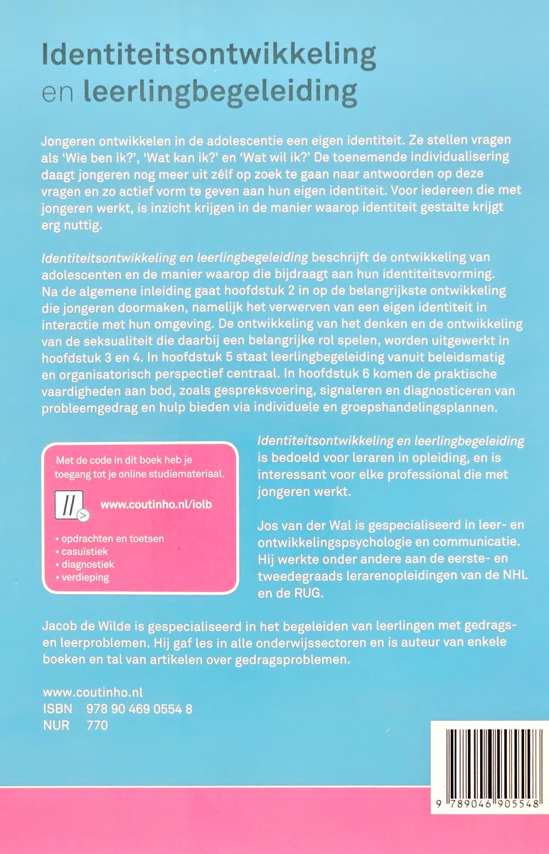 Identiteitsontwikkeling en leerlingbegeleiding - back cover