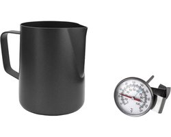 Professionele RVS Melkopschuimkan Antraciet 600 ml - Geschikt voor Latte Art en Cappuccino
