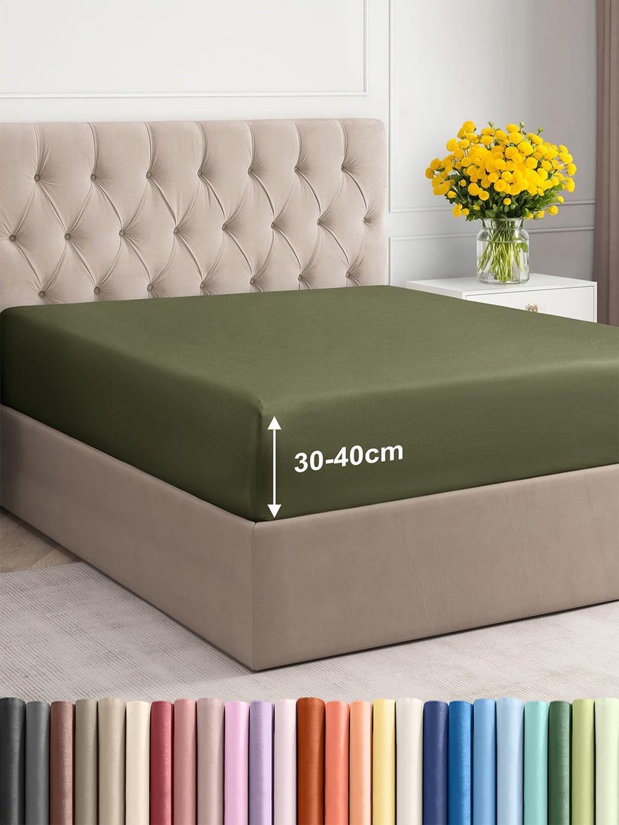 Hoeslaken 140x200 cm Extra Diep Microvezel Wit – Elastisch Hoeslaken voor Boxspring & Hoge Matrassen tot 40 cm – Kreukvrij, Zacht & Oeko-Tex – Pauwhome