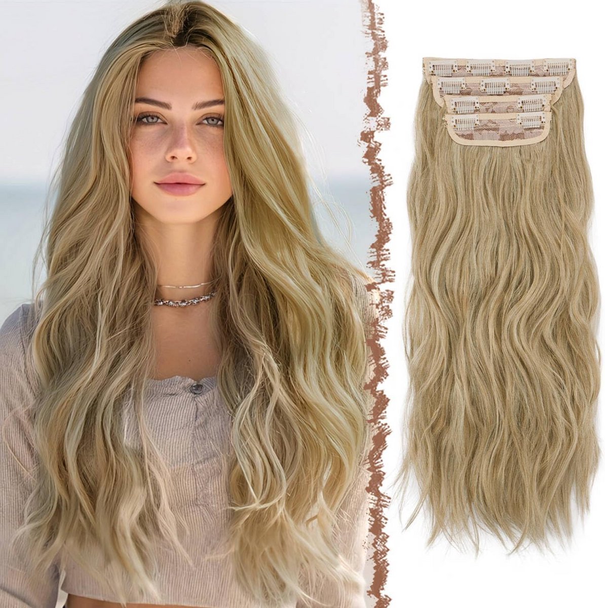 Lange Golf Clip-in Haarextensions 50 cm - Vol Haarvolume en Lengte