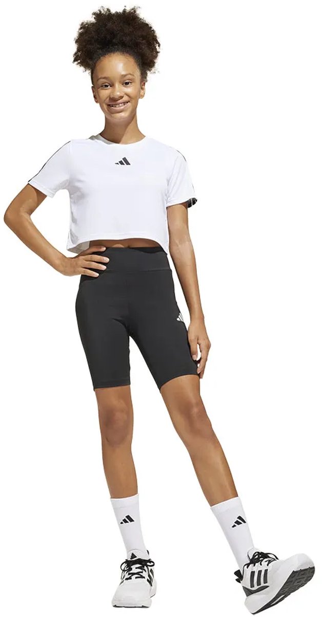Adidas Train Essentials 3 Stripes Tee Trainingspak 14-15 Years Meisjes Zwart