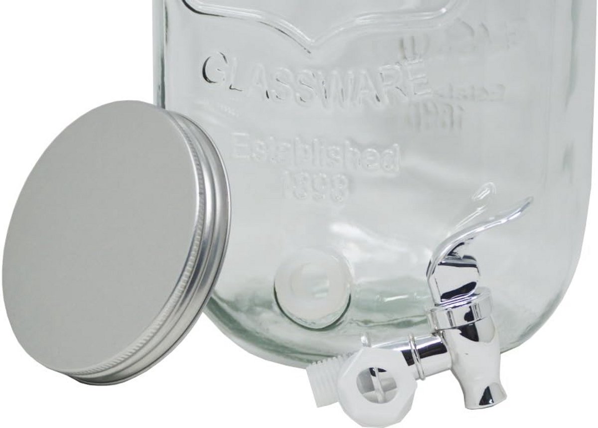 Transparante Drankdispenser 5 Liter met Tapkraan voor Limonade, Water en IJsthee