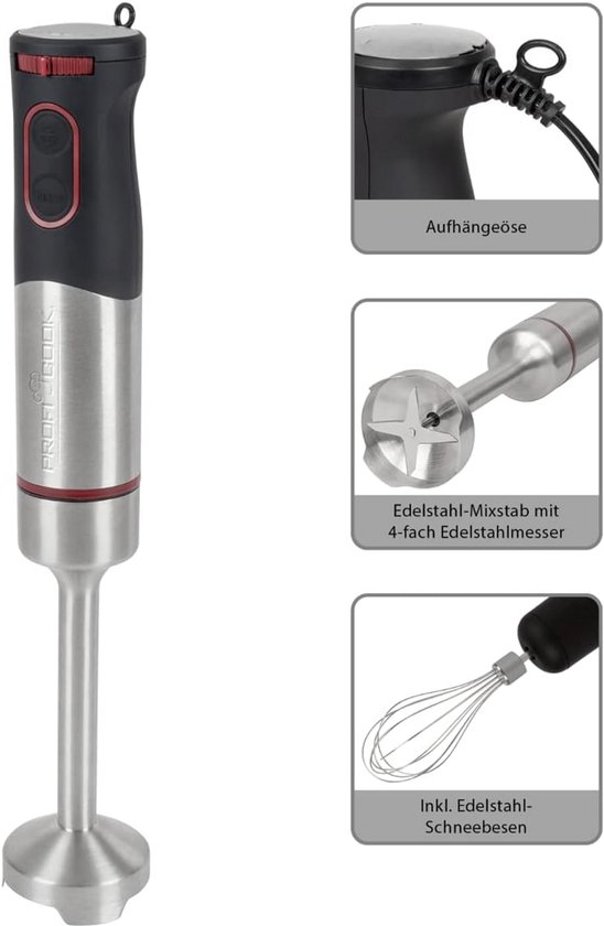 Krachtige Staafmixer en Garde Set 2-in-1 met 1000 Watt van Merkloos — afbeelding 3