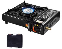 Camping kooktoestel - Incl koffer - Draagbaar Gasfornuis - Nood Gasstel - Excl Gas