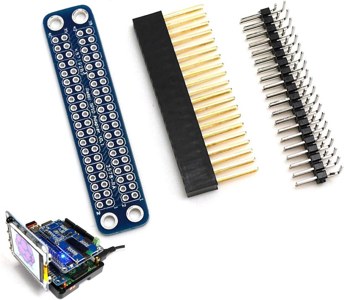 Dubbele GPIO Header Adapter voor Raspberry Pi 3, 2, A+, B+ en Zero - Voorwaartse Verbinding