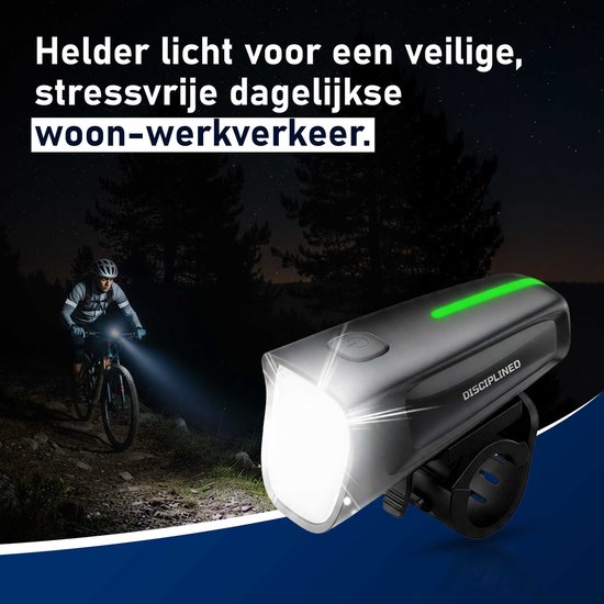 Disciplined SE Fietslampjes LED - Fietslamp Set Voorlicht & Achterlicht met Remlichtfunctie - Fietsverlichting Oplaadbaar - IPX5 Waterdicht - StVZO Goedgekeurd — afbeelding 4