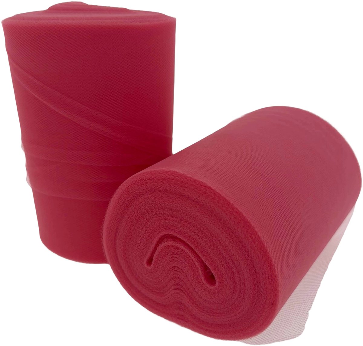 Koraal roze tule op rol - 91 meter