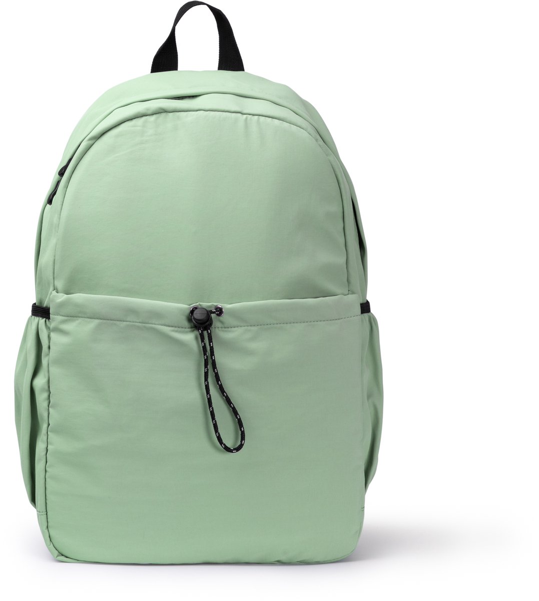 Zacht groene nylon rugzak met laptopvak en 2 flesvakken