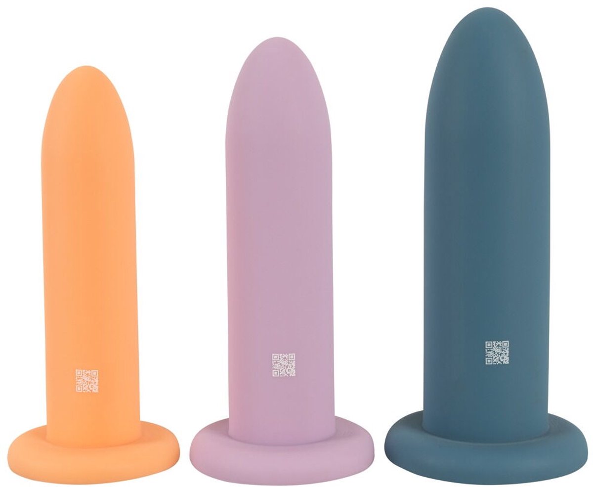Dildo Training Set in Pastelkleurige Tinten - 18x4,3 cm - 19x4.9cm - 20x5.7 cm - Dildo's Met Sterke Zuignappen
