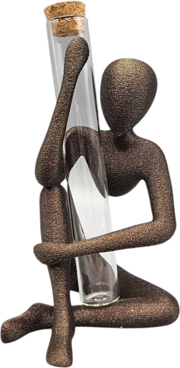 Layerzz - Decoratief 3D geprint beeldje - NObody - Testtube - bloemetje - 15cm - galaxy bruin