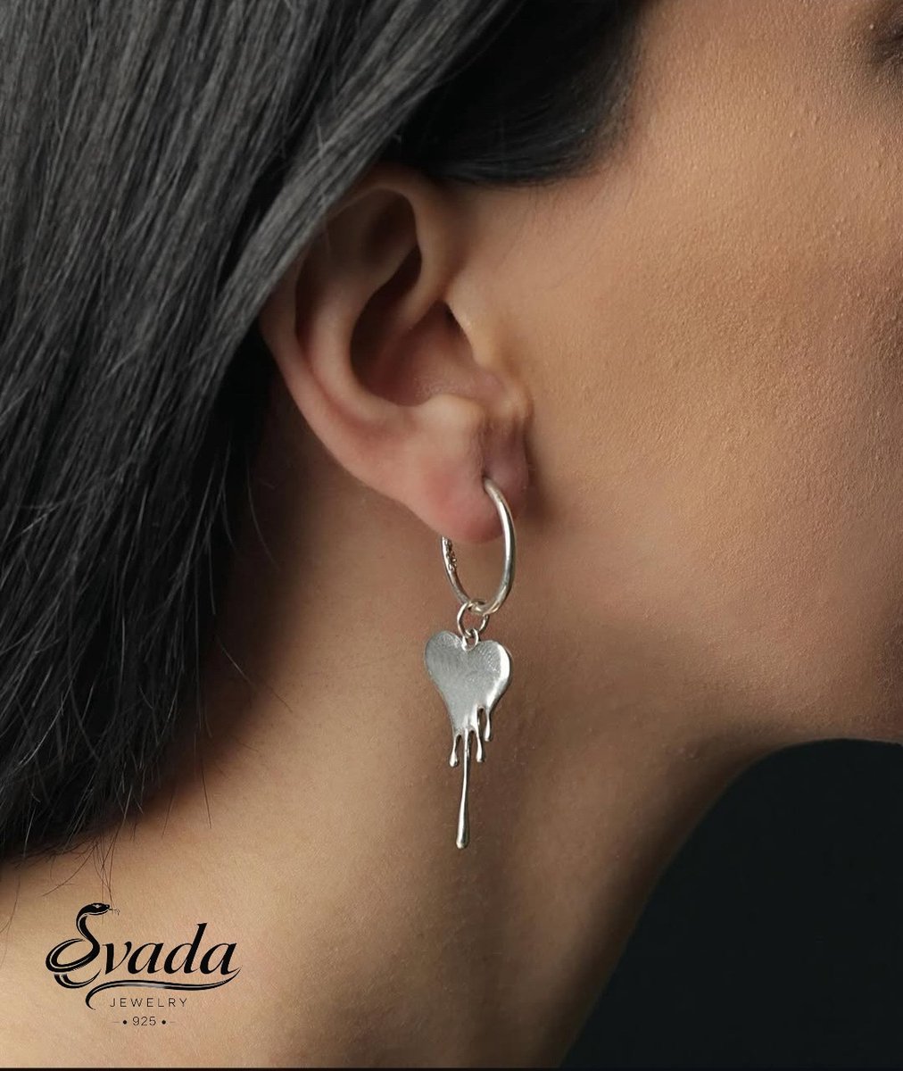 Handgemaakte 925 Zilveren Oorbellen – Druipend Hart Design – Minimalistische Dames Oorringen