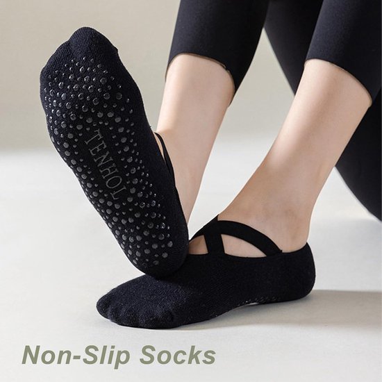 3-Pack Pilates Sokken voor Vrouwen - Antislip Yoga Grip - One Size - Ademend en Comfortabel - Ideaal voor Fitness en Pilates Reformer — afbeelding 2