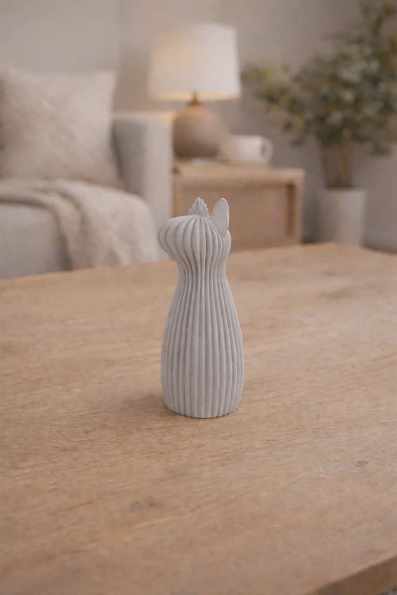 Moderne 3D Hond Decoratie - Grijs - Huisdier - Ribbel - 3d - 3d geprint - PLA - Rona Design